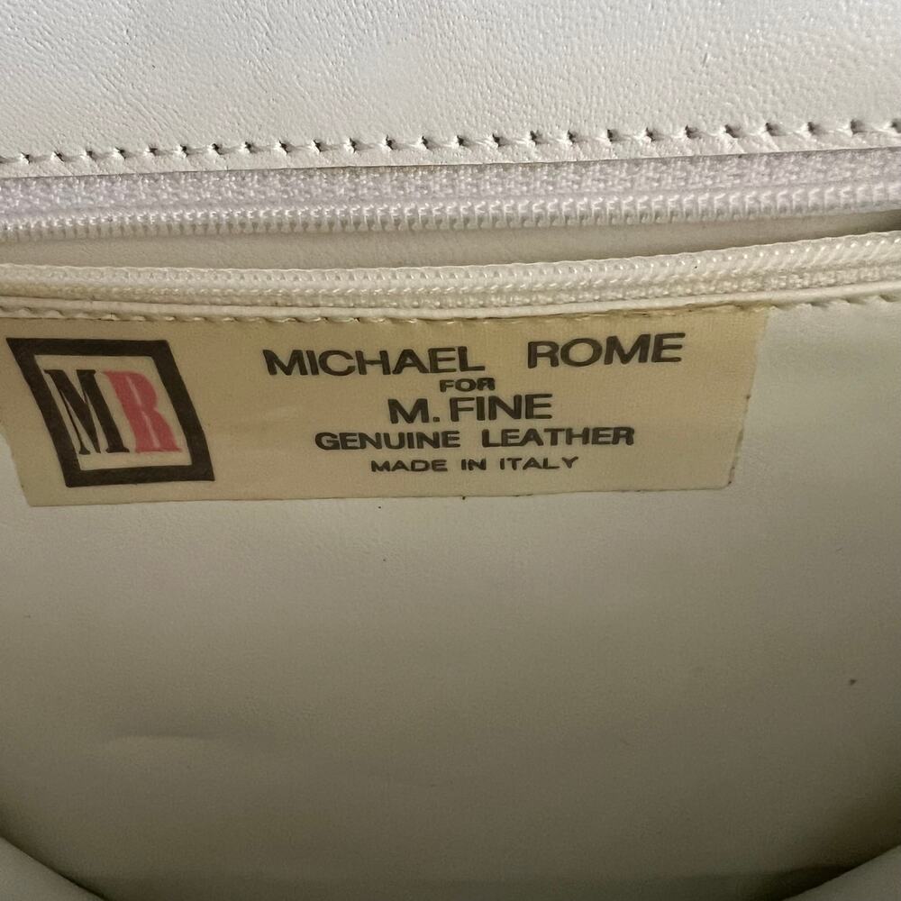 Vintage Michael Rome for M. Fine Italy Geometric Two-Tone Leather Shoulder Bag - Picture 4 of 9